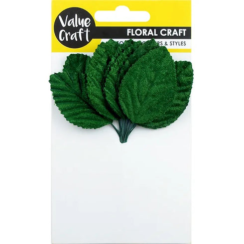 Fabric Faux Velvet Rose Leaves